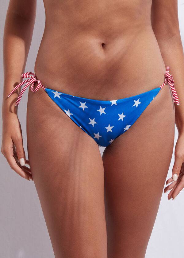 Abajo De Bikini Calzedonia Star patterned Mujer Azules | CL1576LH