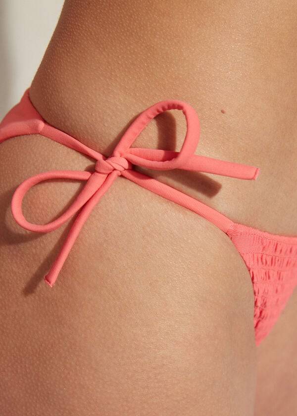 Abajo De Bikini Calzedonia String Lanzarote Mujer Rosas | CL1599HK