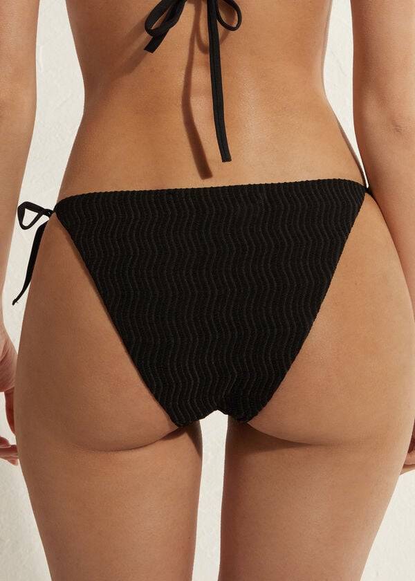 Abajo De Bikini Calzedonia String Mykonos Mujer Negras | CL1608NB