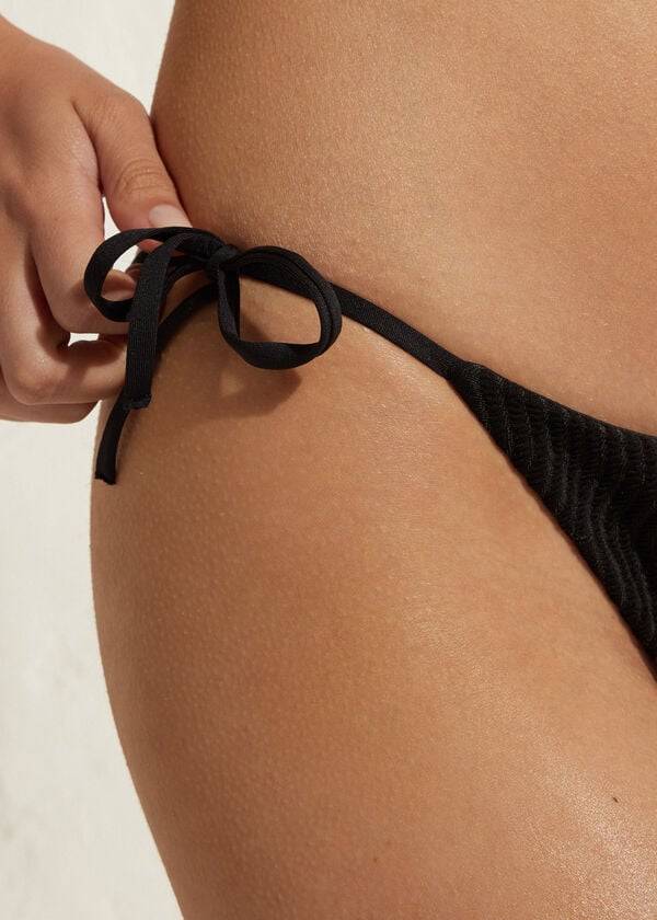 Abajo De Bikini Calzedonia String Mykonos Mujer Negras | CL1608NB