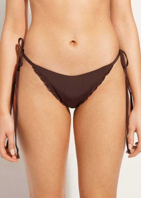 Abajo De Bikini Calzedonia String Tanga Islamorada Mujer Cafe Marrones | CL1618OR