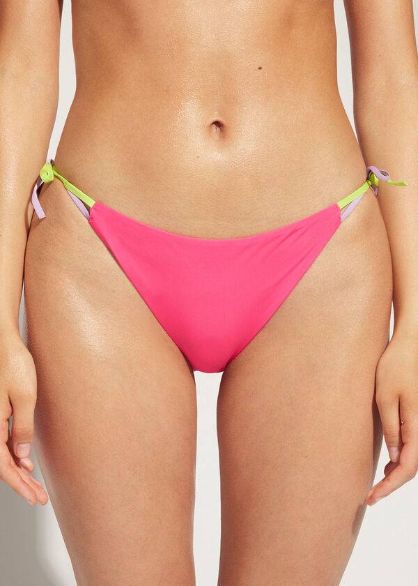 Abajo De Bikini Calzedonia String Tokyo Mujer Rosas | CL1622DN