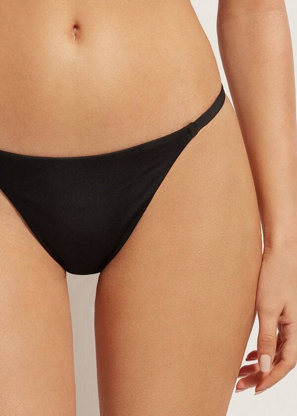 Abajo De Bikini Calzedonia Tanga Indonesia Eco Mujer Negras | CL1633BC