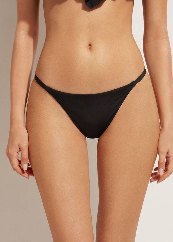 Abajo De Bikini Calzedonia Tanga Indonesia Eco Mujer Negras | CL1633BC