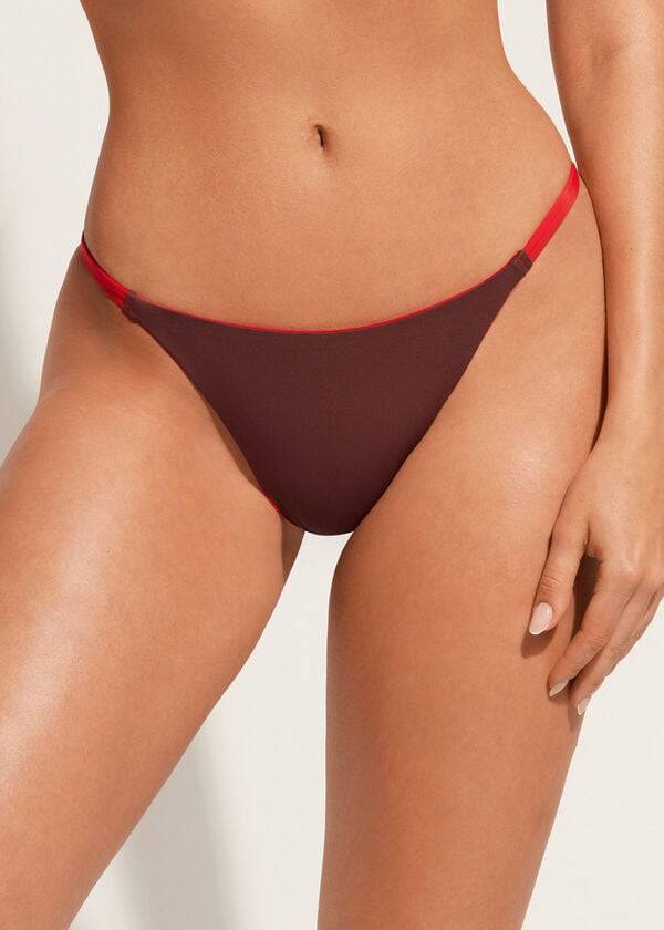 Abajo De Bikini Calzedonia Tanga Indonesia Eco Mujer Rojas | CL1637WY