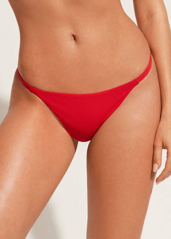 Abajo De Bikini Calzedonia Tanga Indonesia Eco Mujer Rojas | CL1637WY