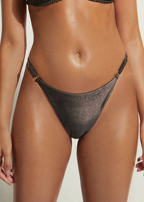 Abajo De Bikini Calzedonia Thin Sides Tanga Hollywood Mujer Negras | CL1629ZG