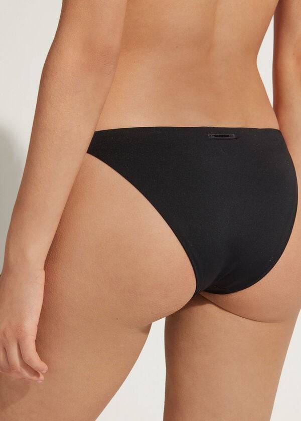 Abajo De Bikini Calzedonia Tied Indonesia Mujer Negras | CL1645PQ
