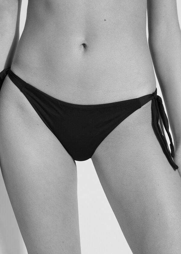 Abajo De Bikini Calzedonia Tied Indonesia Mujer Negras | CL1645PQ