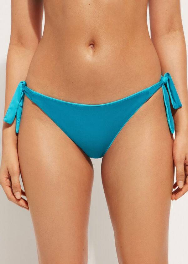 Abajo De Bikini Calzedonia Tied Indonesia Eco Mujer Turquesa | CL1651HK