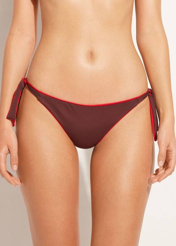 Abajo De Bikini Calzedonia Tied Indonesia Eco Mujer Rojas | CL1652JJ