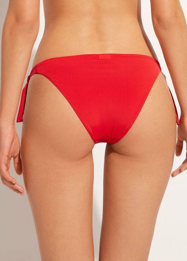 Abajo De Bikini Calzedonia Tied Indonesia Eco Mujer Rojas | CL1652JJ