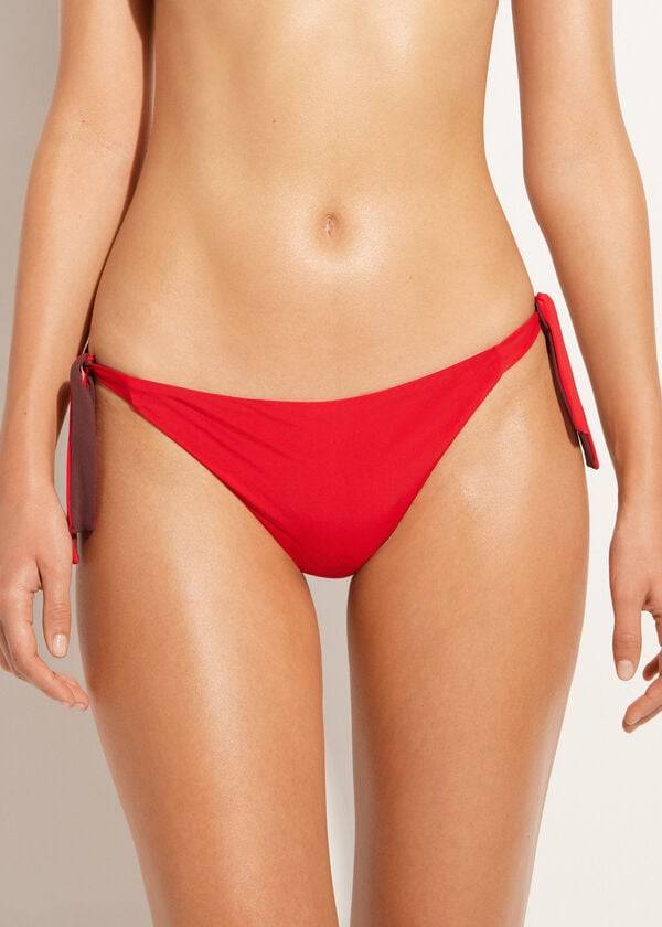 Abajo De Bikini Calzedonia Tied Indonesia Eco Mujer Rojas | CL1652JJ