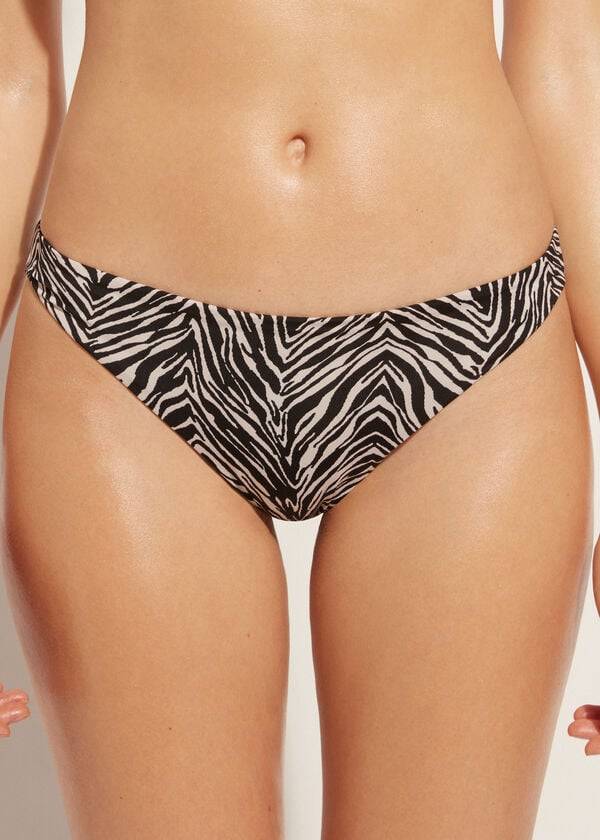 Abajo De Bikini Calzedonia Zebra Nairobi Mujer Negras | CL1661MA