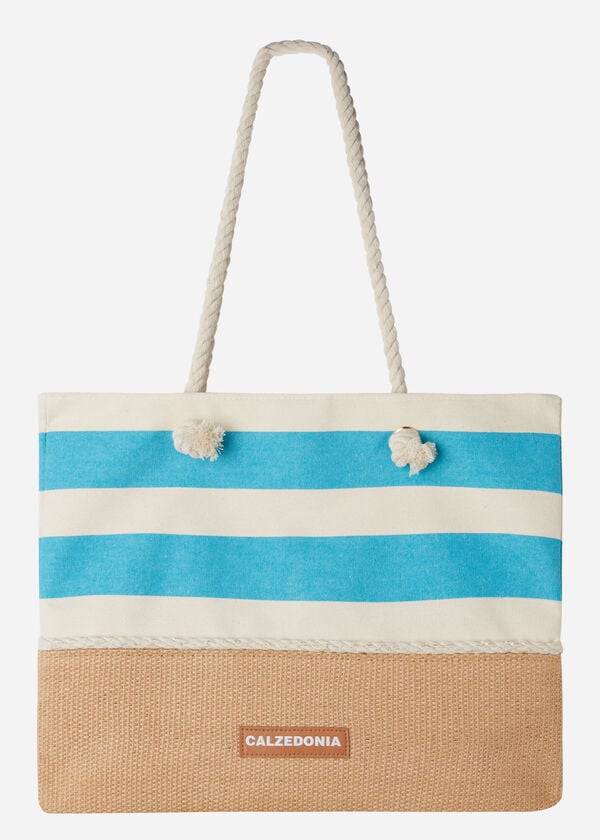 Accesorios Calzedonia A Rayas Beach Bag Mujer Turquesa Verde | CL1285FM