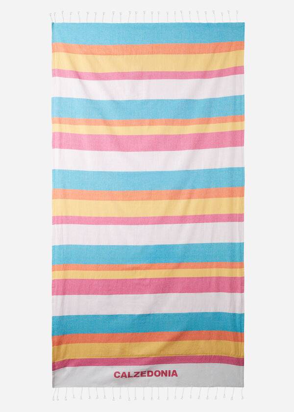 Accesorios Calzedonia Logo Beach Towel Mujer Multicolor Rayadas | CL1276TV