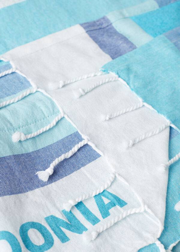 Accesorios Calzedonia Logo Beach Towel Mujer Azules Rayadas | CL1277YU