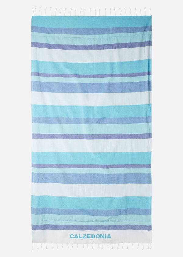 Accesorios Calzedonia Logo Beach Towel Mujer Azules Rayadas | CL1277YU