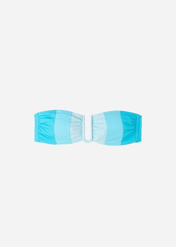 Arriba De Bikini Calzedonia Acolchado Bandeau Azzorre Mujer Turquesa | CL1784LH