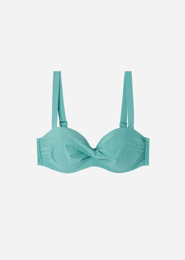 Arriba De Bikini Calzedonia Acolchado Bandeau Indonesia Mujer Turquesa | CL1787CE