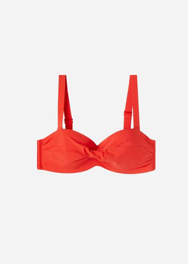 Arriba De Bikini Calzedonia Acolchado Bandeau Indonesia Mujer Rojas | CL1791MA