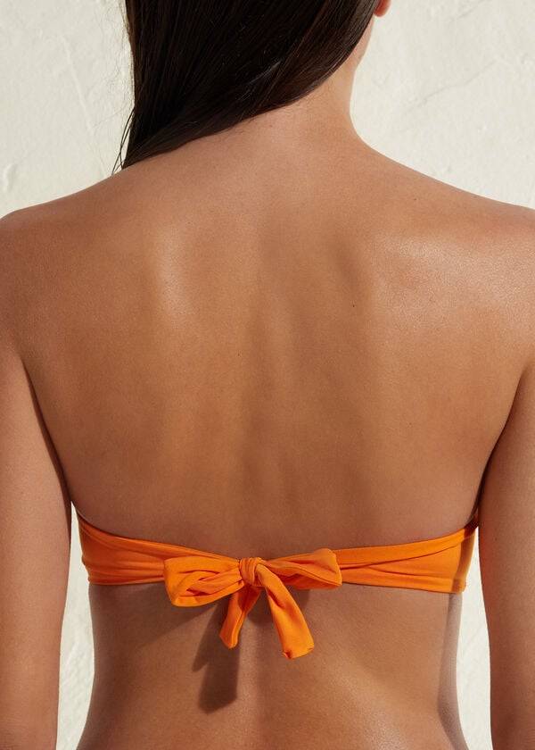Arriba De Bikini Calzedonia Acolchado Bandeau Indonesia Eco Mujer Naranjas | CL1792QZ