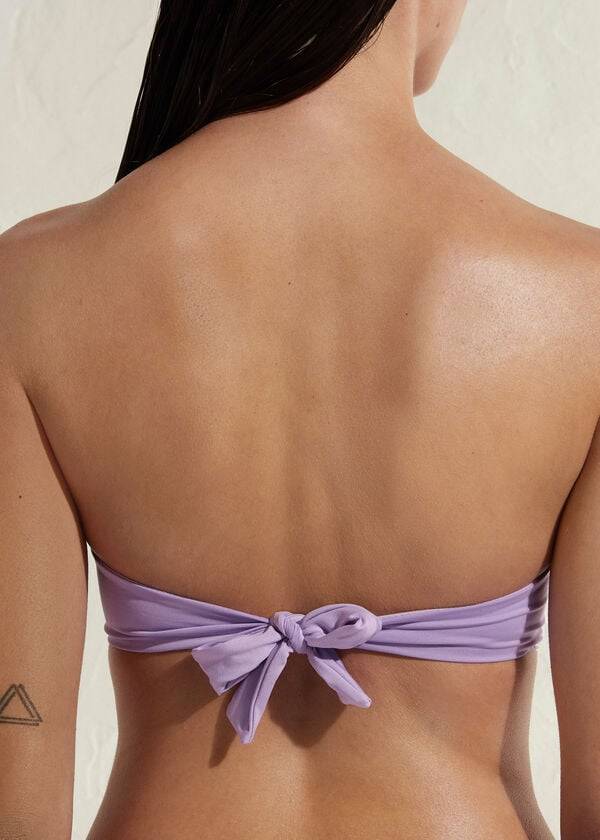Arriba De Bikini Calzedonia Acolchado Bandeau Indonesia Eco Mujer Moradas | CL1796TV