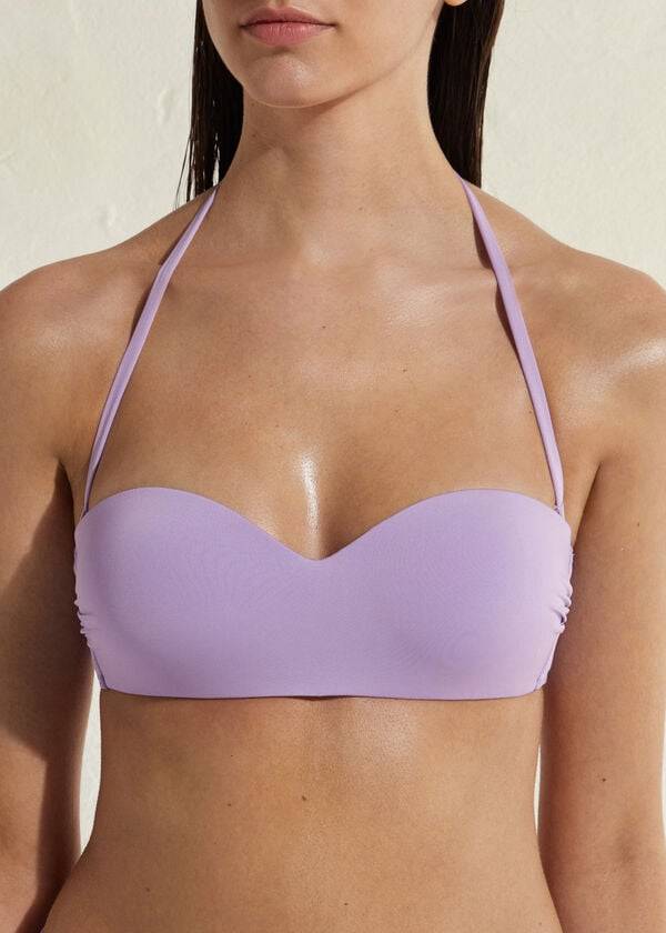 Arriba De Bikini Calzedonia Acolchado Bandeau Indonesia Eco Mujer Moradas | CL1796TV