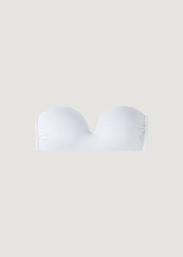 Arriba De Bikini Calzedonia Acolchado Bandeau Indonesia Eco cobey Mujer Blancas | CL1797YU