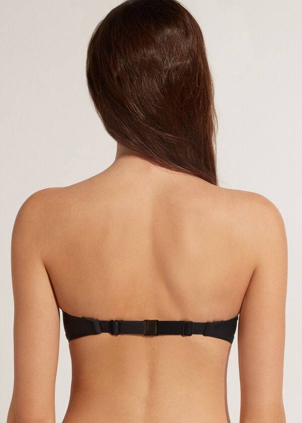 Arriba De Bikini Calzedonia Acolchado Bandeau Indonesia Eco cobey Mujer Negras | CL1798UT