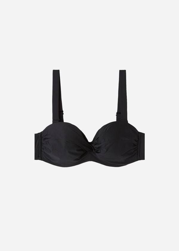Arriba De Bikini Calzedonia Acolchado Bandeau Indonesia Eco cobey Mujer Negras | CL1798UT
