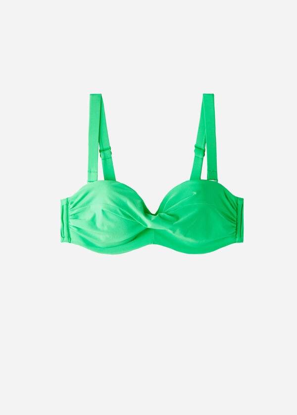 Arriba De Bikini Calzedonia Acolchado Bandeau Indonesia Eco cobey Mujer Verde | CL1799IS