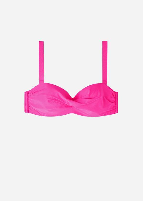 Arriba De Bikini Calzedonia Acolchado Bandeau Indonesia Eco cobey Mujer Rosas | CL1800OR