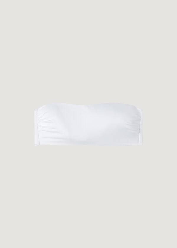 Arriba De Bikini Calzedonia Acolchado Bandeau Indonesia Eco rosa Mujer Blancas | CL1802AP