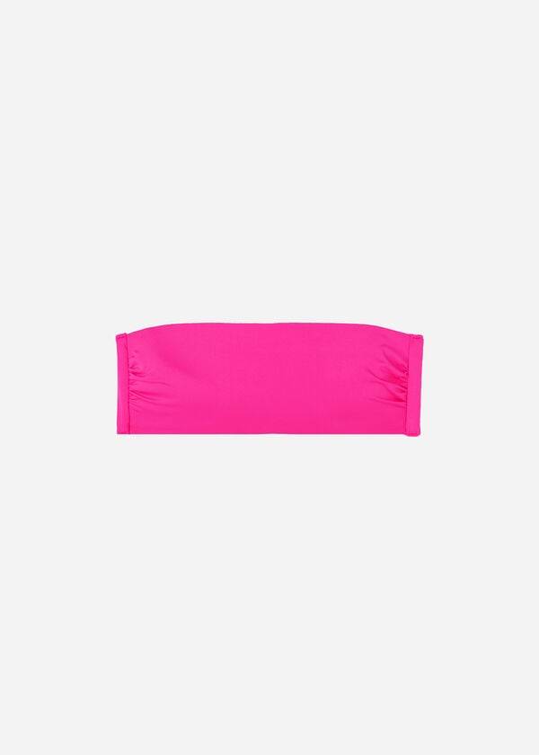 Arriba De Bikini Calzedonia Acolchado Bandeau Indonesia Eco rosa Mujer Rosas | CL1805FM