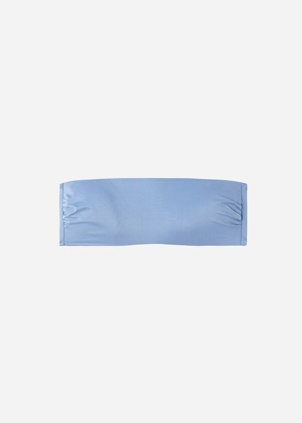 Arriba De Bikini Calzedonia Acolchado Bandeau Indonesia Eco Strapless Mujer Azules | CL1807HK