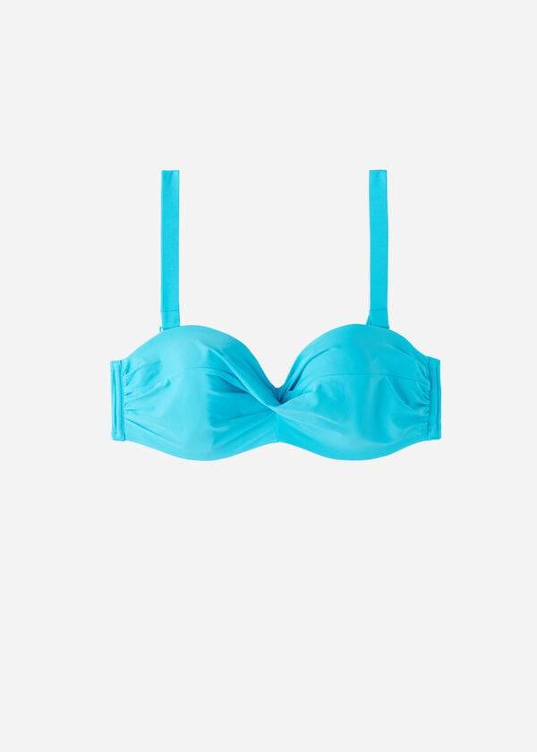 Arriba De Bikini Calzedonia Acolchado Bandeau Indonesia Strapless Mujer Turquesa | CL1811ZG