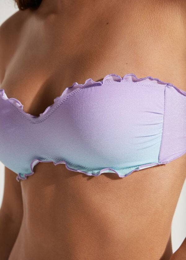 Arriba De Bikini Calzedonia Acolchado Bandeau Madrid Mujer Moradas | CL1813CE