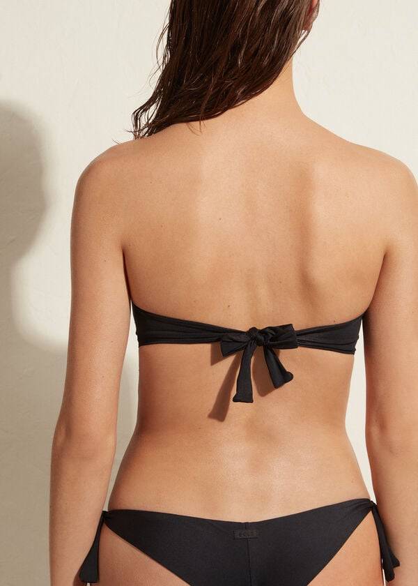 Arriba De Bikini Calzedonia Acolchado Indonesia Eco Mujer Negras | CL1816NB