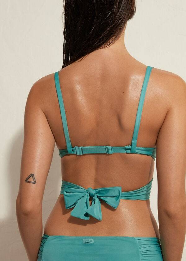 Arriba De Bikini Calzedonia Acolchado Push Up Indonesia Eco Mujer Turquesa | CL1818QZ