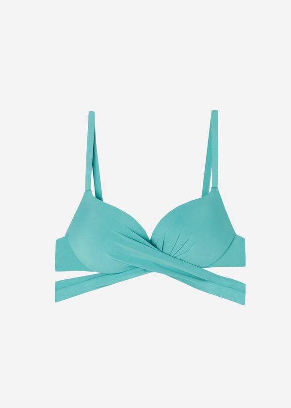 Arriba De Bikini Calzedonia Acolchado Push Up Indonesia Eco Mujer Turquesa | CL1818QZ