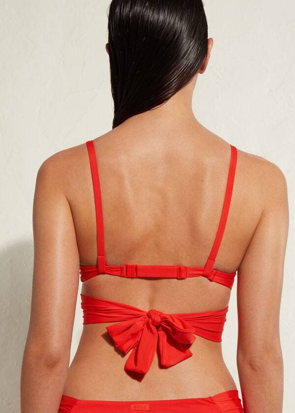 Arriba De Bikini Calzedonia Acolchado Push Up Indonesia Eco Mujer Rojas | CL1819WY