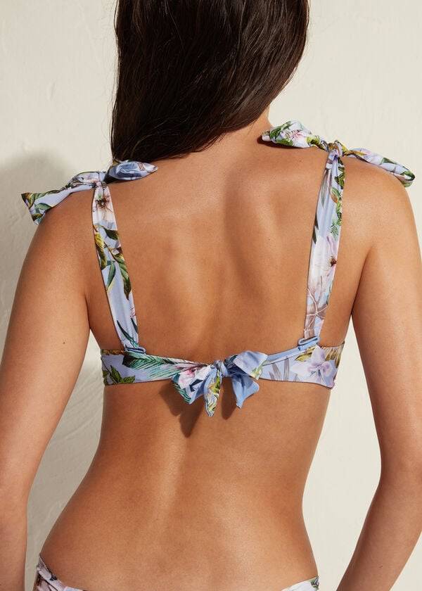 Arriba De Bikini Calzedonia Acolchado Push-Up Atene Mujer Azules | CL1836LH