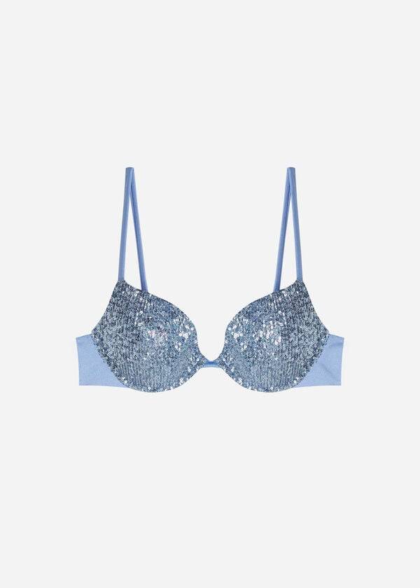 Arriba De Bikini Calzedonia Acolchado Push-Up Cannes Mujer Azules | CL1839CE