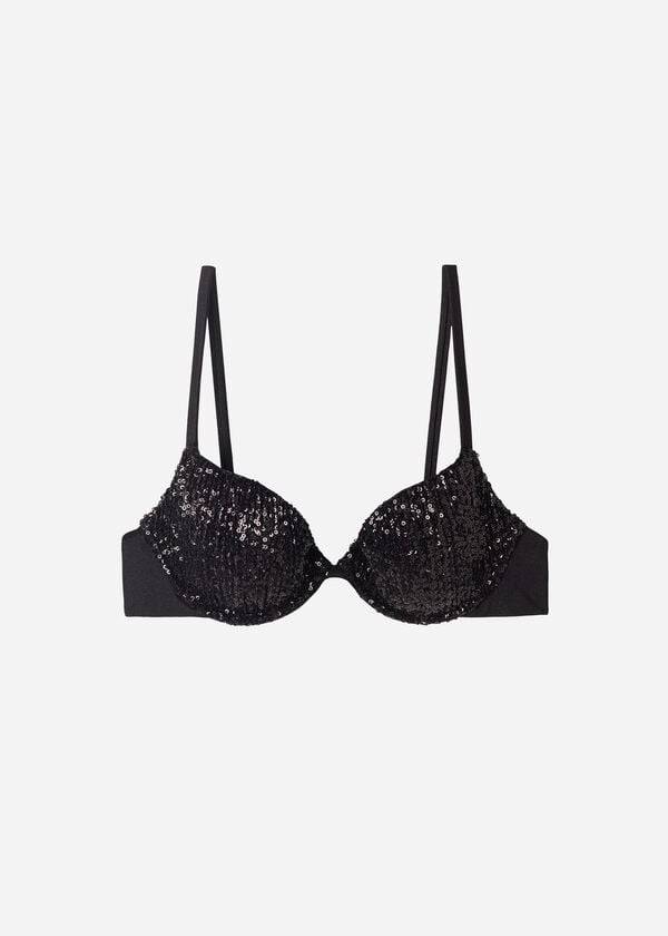 Arriba De Bikini Calzedonia Acolchado Push-Up Cannes Mujer Negras | CL1841BC