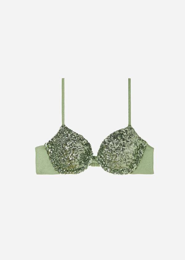Arriba De Bikini Calzedonia Acolchado Push-Up Cannes rosa Mujer Verde | CL1842NB