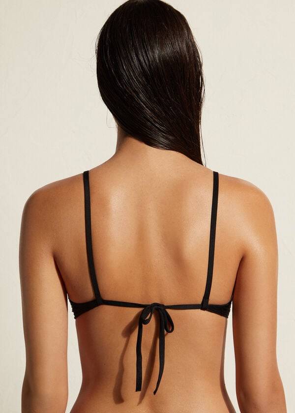 Arriba De Bikini Calzedonia Acolchado Push-Up Casablanca Mujer Negras | CL1846EX
