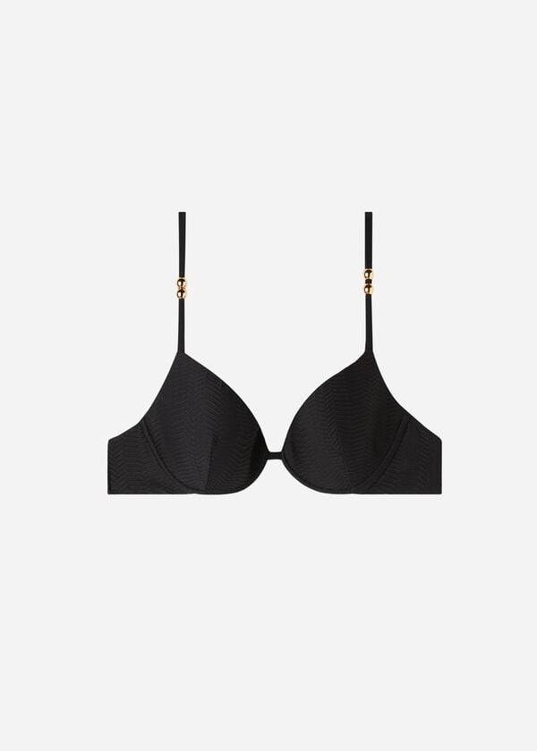 Arriba De Bikini Calzedonia Acolchado Push-Up Casablanca Mujer Negras | CL1846EX