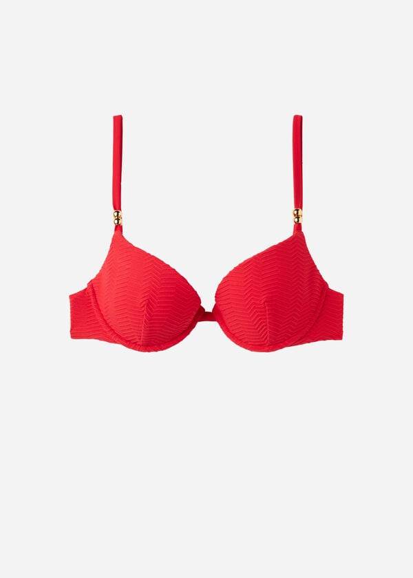 Arriba De Bikini Calzedonia Acolchado Push-Up Casablanca Mujer Rojas | CL1847RW