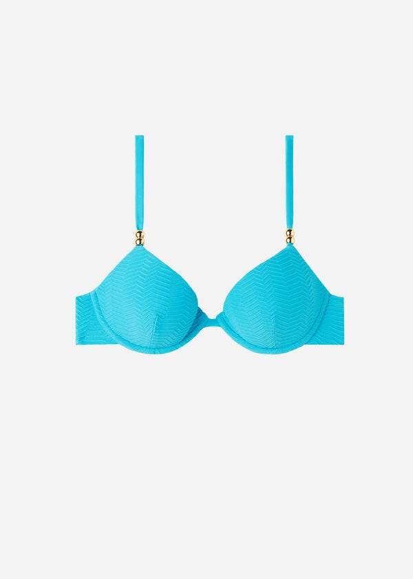 Arriba De Bikini Calzedonia Acolchado Push-Up Casablanca Mujer Turquesa | CL1849YU